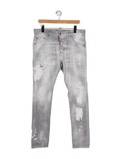 Pre-owned Dsquared2 Skinny Jeans In Gray