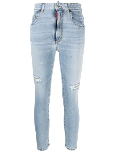 Dsquared2 Skinny Jeans With Five-pocket Design In Blue