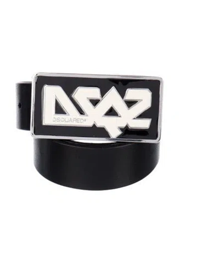Pre-owned Dsquared2 Skinny Leather Belt In Black