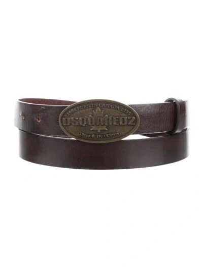 Pre-owned Dsquared2 Skinny Leather Belt In Brown
