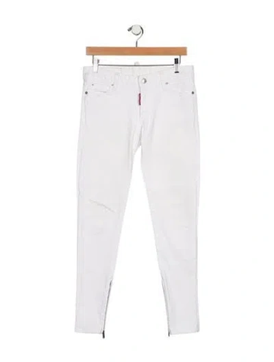 Pre-owned Dsquared2 Skinny Leg Pants In White