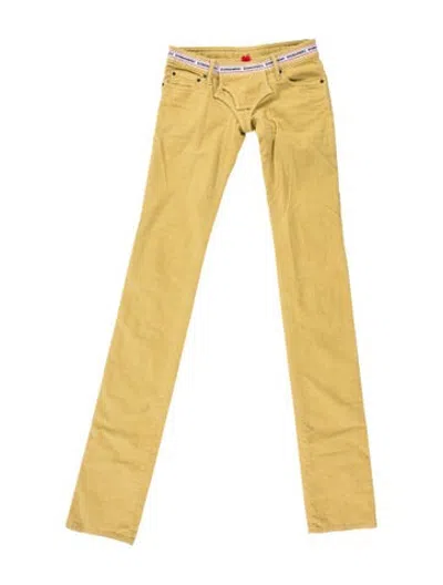 Pre-owned Dsquared2 Skinny Leg Pants In Yellow