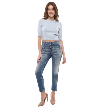 Dsquared2 Sky Blue Slim Low Rise Jeans