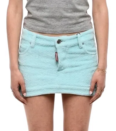Dsquared2 Terry-cloth Short Fitted Skirt In Blue
