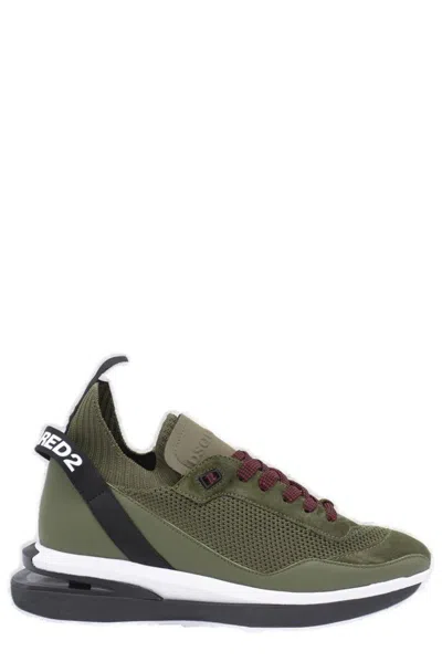 Dsquared2 Slash Lace-up Trainers In Military