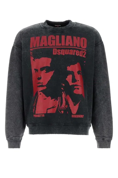 Dsquared2 Slated Cotton Dsquared X Magliano Sweatshirt In Black