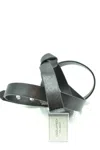 Dsquared2 Sleek Leather Belt With Square Metallic Buckle In Green