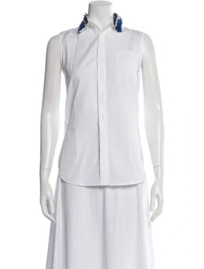 Pre-owned Dsquared2 Sleeveless Button-up Top In White