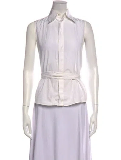 Pre-owned Dsquared2 Sleeveless Button-up Top In White