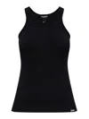 Dsquared2 Sleeveless Cotton Top In Black