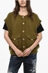 Dsquared2 Sleeveless Crew-neck Sweater With Golden-effect In Green
