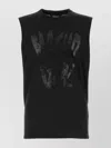 Dsquared2 Sleeveless Crew Neck Tank Top With Graphic Print In Black