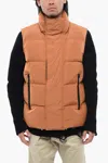 Dsquared2 Sleeveless Down Jacket With Logoed Velcro In Orange