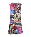 Dsquared2 Graphic-print Sleeveless Minidress In Multicolor