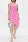 Dsquared2 Asymmetric Pointy Sheath Dress With Back Zip In Pink