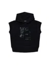 Dsquared2 Sleeveless Evening Sweatshirt With Rhinestones Logo In Black