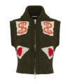 Dsquared2 Sleeveless Zipped Knitted Cardigan In Black