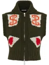 Dsquared2 Sleeveless Zipped Knitted Cardigan In Green