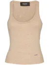 Dsquared2 Sleeveless Knit Top In Neutrals