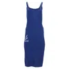 Dsquared2 Sleeveless Midi Dress In Blue Cotton In Blue