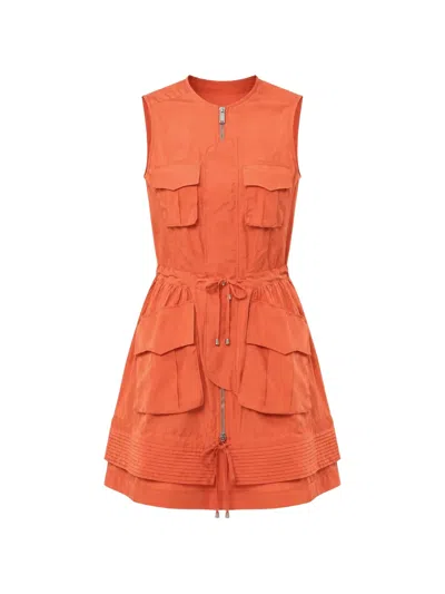 Dsquared2 Sleeveless Mini Dress In Orange