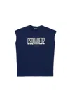 Dsquared2 Sleeveless T-shirt With  Milano Logo In Blue
