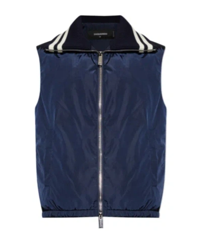 Dsquared2 Sleeveless Vest In Blue