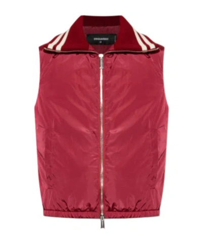 Dsquared2 Stripe-trim Gilet In Animal Print