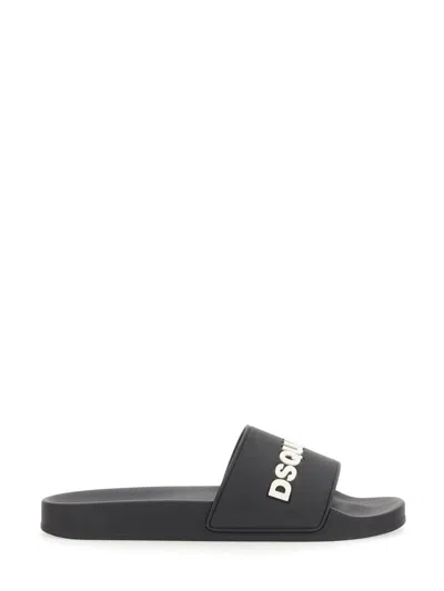 Dsquared2 Slide Sandals In Black