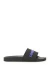 Dsquared2 Black Slides With Wide Strap And Sturdy Sole