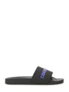 Dsquared2 Black Slides With Wide Strap And Sturdy Sole In Black