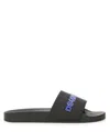 Dsquared2 Black Slides With Wide Strap And Sturdy Sole In Black