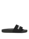 Dsquared2 Logo Slide Sandal Open Toe Flat Sole In Black