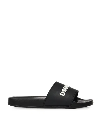 Dsquared2 Slides With Logo In Black