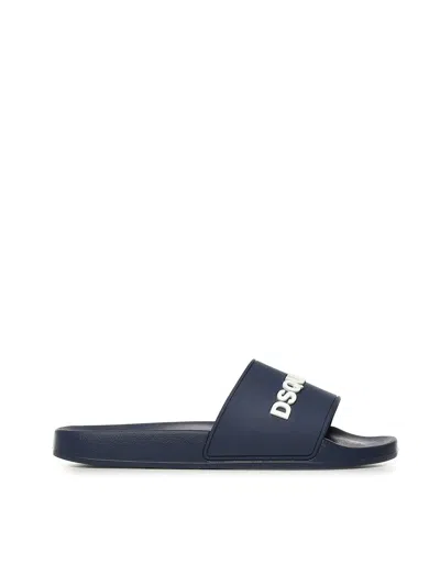 Dsquared2 Slides With Logo In Blue