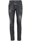 Dsquared2 Cool Gut Black Jeans With Belt Loops And Faded Effect In Denim Man