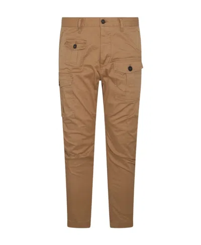 Dsquared2 Slim-cut Cargo Trousers In Beige
