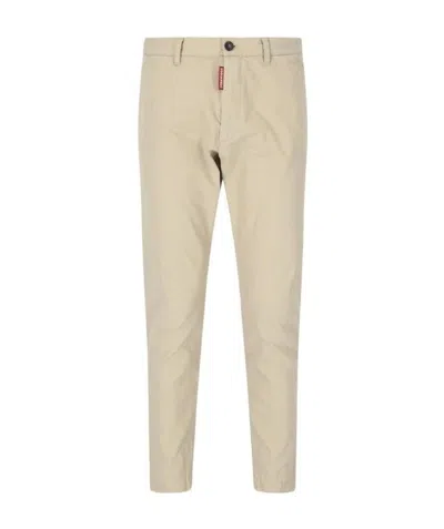 Dsquared2 Slim Cut Chino Trousers In Nude