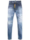 Dsquared2 Distressed Slim-cut Jeans In Jeans