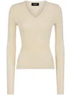 Dsquared2 Slim-cut Ribbed-knit Jumper In Neutrals
