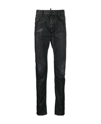 Dsquared2 Slim-cut Straight-leg Jeans In Black