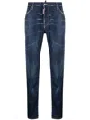Dsquared2 Blue Jeans With Belt Loops And Logo Patch On The Rear In Blue