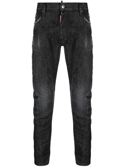 Dsquared2 Slim-cut Washed Jeans In Black