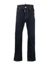Dsquared2 Blue Jeans With Contrast Stitching And Logo Patch On The Back In Denim Man In Blue