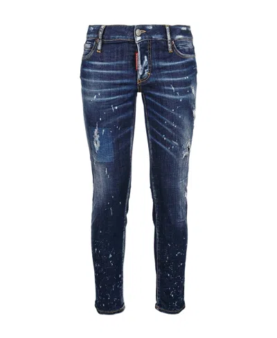 Dsquared2 Slim Distressed Jeans In Blue
