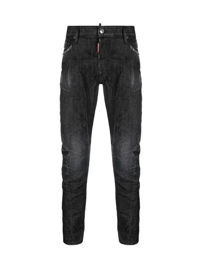 Dsquared2 Slim Fit Biker Jeans For Men In Black