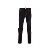 Dsquared2 Slim-fit Black Denim Jeans With Distressed Details In Black