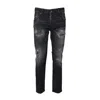 Dsquared2 Slim-fit Black Denim Jeans With Distressed Finish