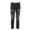 Dsquared2 Slim-fit Black Denim Jeans With Distressed Finish