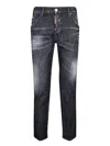 Dsquared2 Easy Black Wash Tidy Biker Black Stretch Cotton Denim Jeans